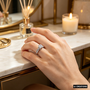 Personnalisé S925 | 10K | 14K | Bague de mariage en or massif 18 carats avec diamant de laboratoire de 1,00 carat certifié IGI, qualité VVS-VS, finition rhodium, idéale pour les fêtes - Product Image 2