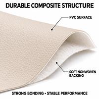 Cuir synthétique PVC crème ivoire avec support non tissé, imperméable, gaufré, simili cuir pour l'ameublement intérieur de voiture