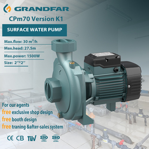 ปั๊มน้ำแรงดันสูง Grandfar 2HP 1.5KW สำหรับใช้ในครัวเรือน รุ่น CPm70 K1  แบบแรงเหวี่ยง  กำลังสูง 30 ลูกบาศก์เมตร/ชั่วโมง  มอเตอร์สายทองแดง  ส่งน้ำได้ไกล - Product Image 1