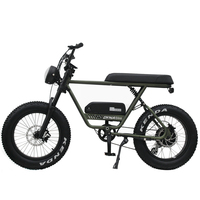 Vélo électrique rétro à suspension intégrale avec pneus larges et siège long