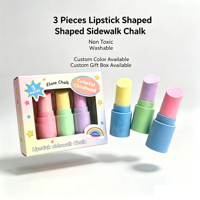 Craie de trottoir en forme de rouge à lèvres, 6 couleurs, sans poussière, grande craie non toxique, lavable, pour jeux en extérieur, jouet d'art et de dessin pour enfants, pour la vente en gros et la personnalisation