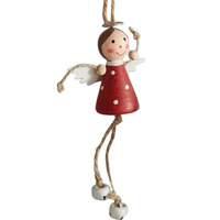 Ornement suspendu de renne en bois de Noël avec cloches rustiques artisanat décoratif artisanal pour la décoration de Noël