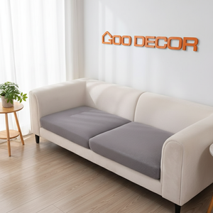 Luxurious Modern Style Anti-dust Anti-scratch Durable Soft Touch Plain Pattern Washable Fleece Seat Cushion <b>Cover</b> <b>Stretchable</b> - Product Image 5