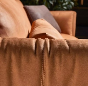 Il disegno su misura mobili per la casa leggera Italiana di lusso del cuoio di grano superiore divano moderno - Product Image 4