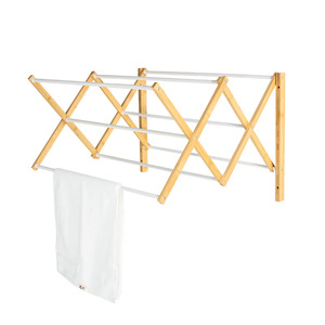 Janko <strong>UK</strong> Market Wood &amp; Metal Installation-Free Compact Clothes Dryer Multifunctional Wall-Mounted <strong>Towel</strong> &amp; Coat Rack - Product Image 4