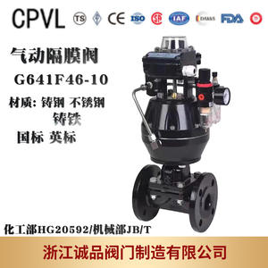 Vannes à diaphragme pneumatiques disponibles G641J EG6B41J, vanne de régulation en acier moulé, en fonte, en acier inoxydable, revêtue de fluoropolymère - Product Image 5