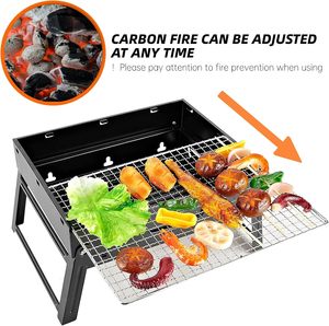 Barbecue portable pliable à hauteur réglable moderne en acier inoxydable, mini barbecue de table pour pique-nique, camping, fête en plein air - Product Image 4