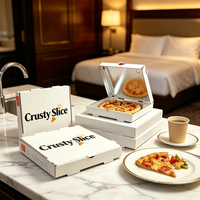 Boîte à pizza SP4377 en carton rigide laminé avec film, anti-humidité, pour livraison