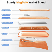 Convient pour Apple iphone 15/14 housse de protection pour téléphone portable support d'aspiration magnétique étui en cuir pour téléphone portable avec béquille