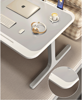 Table de lit pliable et réglable en hauteur pour ordinateur portable, bureau inclinable avec tiroir de rangement latéral, idéal pour l'étude et l'écriture des enfants, pour canapé et dortoir