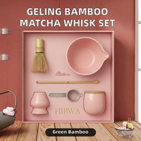 Ensemble cadeau fouet à matcha classique en bambou personnalisé Geling Factory, bols en céramique de haute qualité écologiques, tamis, vente en gros Chine