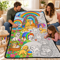 Couverture à colorier créative pour animaux de compagnie, motif floral arc-en-ciel, avec marqueurs, pour activités artistiques à domicile et cadeaux – Bestseller