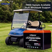 Batterie LiFePO4 24V 100AH Bluetooth M8 à décharge profonde au lithium fer phosphate pour chariot de golf, alimentation à faible autodécharge