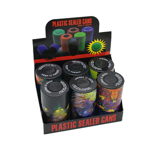 Portable Press Airtight Plastic Tobacco Herb Storage Jar Custom Logo Water Proof Smoking Spice Tobacco Container
