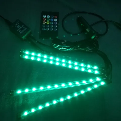 4pc Rgb Auto Innen Stimmung Boden Umgebungs Dekoration Neon Lichter 2 In 1 Disco Zubehör Led-leuchten Für Auto innen