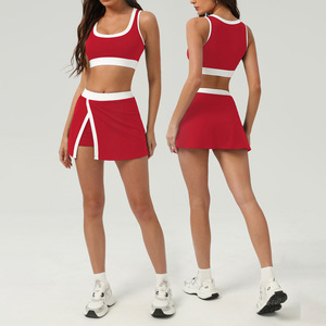 Dames Tennispak 2 Stuks Sneldrogende Hoge Taille Yoga Dragen Ademende Fitness Workout Rokken Set Gym Kleding Golf Kleding - Product Image 1