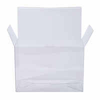 Boîte d'emballage carrée en PET plastique transparente pliable personnalisée avec matériaux recyclés pour autocollants de bougies et artisanat (épaisseur 0,5 mm)