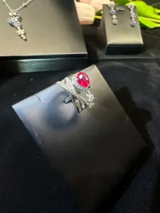 Женское кольцо из 925 серебра и 18-каратного золота с рубином, подарок на день матери, ювелирные украшения