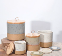 Pots de bougies vintage en céramique, cylindre vide, droit, latéral, fantaisie, avec logo, inde, pièces