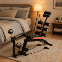 Appareil multifonctionnel 6-en-1 pour tonifier les abdominaux, renforcer le dos, entraînement du tronc, machine à sit-up, appareil d'entraînement au plank, utilisation à domicile