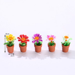 Simulated Potted Plants 3-5 Cm Resin <b>Miniature</b> Plant Models For Desktop Indoor Decorations - Product Image 4