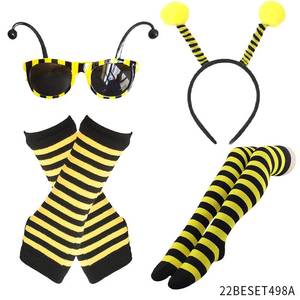 Kids Bumblebee Costume Set with Tutu Skirt Headband Arm & Leg Warmers Halloween Party Outfit - Product Image 2