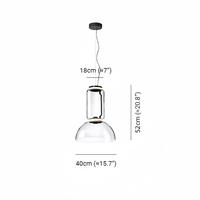 Suspension longue en verre de designer italien moderne, à hauteur réglable, avec commande tactile, pour table à manger, bar, cuisine, restaurant