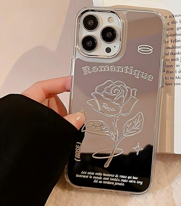 Electroplated Mirror Silver Rose