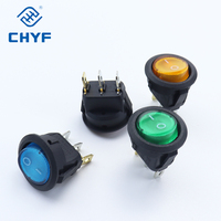 Interrupteur à bascule rond KCD1 20 mm 3 broches LED lumineux marche/arrêt mini interrupteur pour bateau 10A 250V 6A 125V noir rouge bleu pour voiture marine