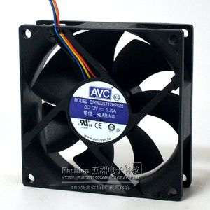 Ventilateur AVC 80x80x25mm DS08025T12HP028 à roulement à billes DC 12V 0.30A pour refroidissement du processeur - Product Image 1