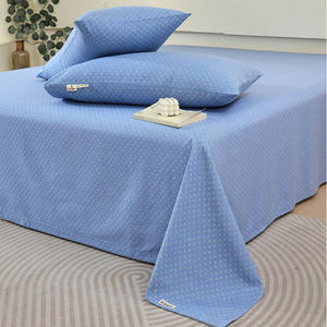 Sábana plana de algodón lavado, funda de <span class=keywords><strong>cama</strong></span> sólida, individual, doble, tamaño Queen, King, Sábana, colcha suave, funda de almohada, se puede pedir - Product Image 6