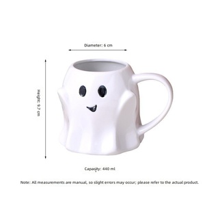 Tasse en céramique créative de <span class=keywords><strong>dessin</strong></span> <span class=keywords><strong>animé</strong></span>, motif Citrouille, Elfe, Fantôme, Halloween, mignonne, grande capacité, pour l'eau - Product Image 4