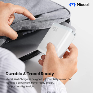 Chargeur de téléphone USB C Miccell 25W avec charge rapide PD avec câble C vers C, <span class=keywords><strong>adaptateur</strong></span> mural portable pour smartphone, tablette et usage quotidien - Product Image 3