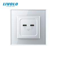 Livolo 80*80 Type EU Standard Universel 65W Double Chargeur USB Port Type C Prise Prix de Gros Chargeurs de Téléphone Portable pour Bureau