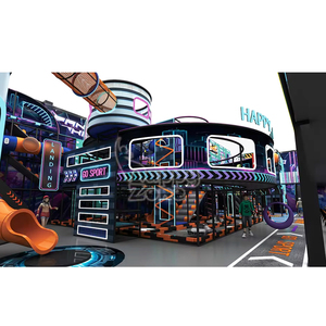 <span class=keywords><strong>Parc</strong></span> d'aventure sportive sur le thème de l'espace, parcours de ninja, équipement de terrain de jeu intérieur commercial pour enfants, trampoline, filet arc-en-ciel, toboggan, labyrinthe, salle de sport - Product Image 4