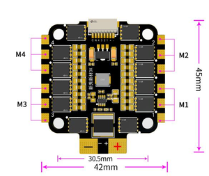 Di alta qualità pazzo AM32 <span class=keywords><strong>50A</strong></span> 3-12S 4 in1 <span class=keywords><strong>ESC</strong></span> leggero controllo elettronico della velocità per il FPV Drone - Product Image 2