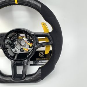 CCExcellent - Embellecedor de Volante Personalizado de Fibra de Carbono Real para Porsche 991.2 911 918 992 718 Boxster <span class=keywords><strong>Macan</strong></span> Panamera <span class=keywords><strong>2017</strong></span>+ - Product Image 2