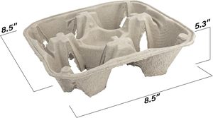 <span class=keywords><strong>Porte</strong></span>-boissons en fibre de pulpe de type 4 tasses, 8 à 32 onces, pour la distribution et le transport, conteneur de stockage de boissons en papier - Product Image 3