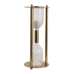 Clessidra Cilindrica in Metallo e Vetro, Decorazione d'Arredo per Bagno, Ufficio, Soggiorno, Esposizione su Scaffale - Product Image 2