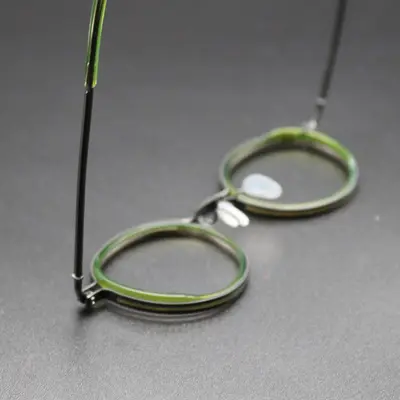 Pure titanium retro plate glasses industrial design style literary round frame myopia glasses