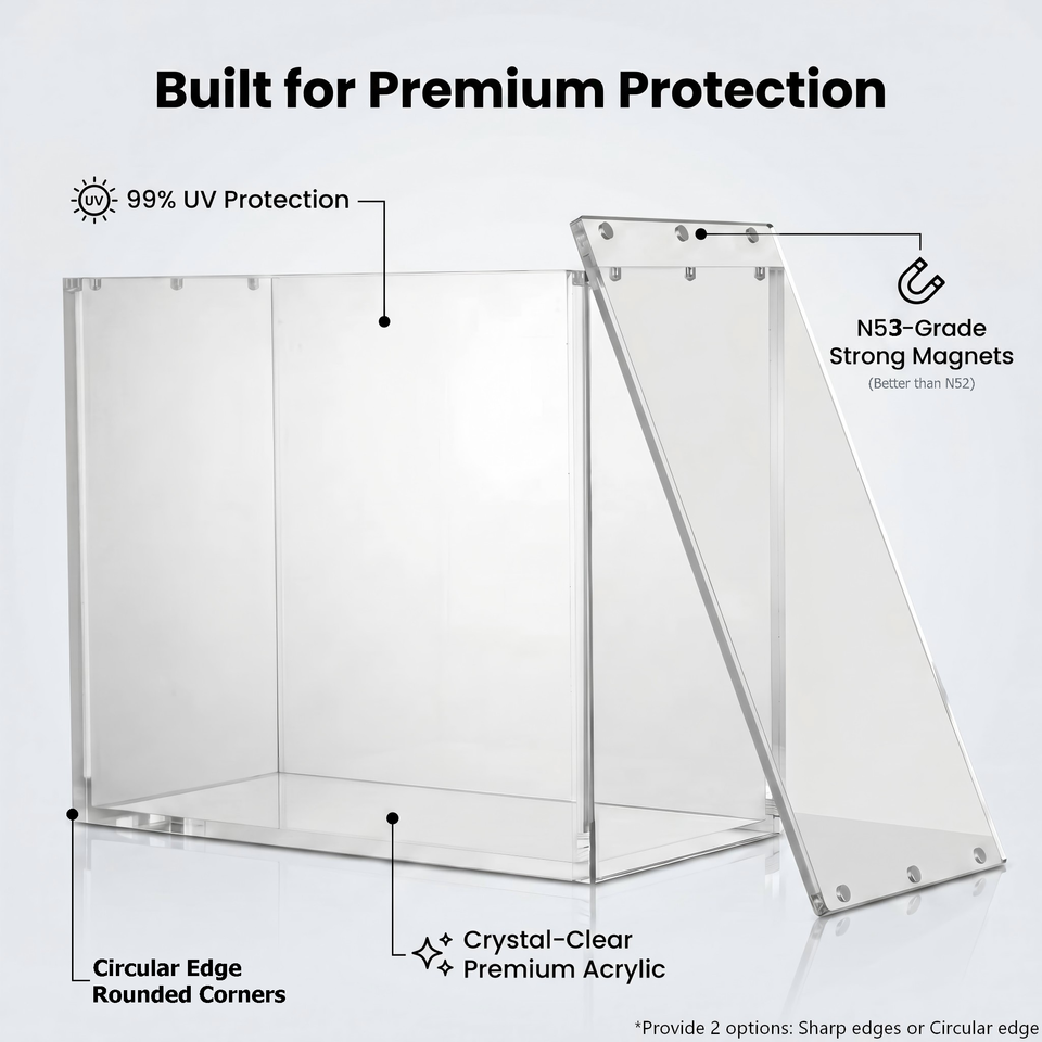 Pokemen Elite Trainer Box Portable Sliding Lid Acrylic Enclosure 8mm ...