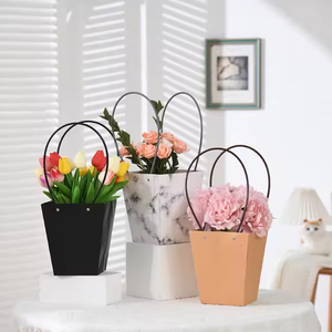 Bolsa de Papel Personalizada para Ramos de Flores con Asa de Listón, Bolsa de Regalo Floral para Floristas - Product Image 6