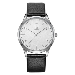 Montre personnalisée avec logo SHENGKE 9003, montre de couple neutre pour les affaires, montre à aiguilles, mode simple, décontractée, quartz, bracelet en cuir, étanche - Product Image 2