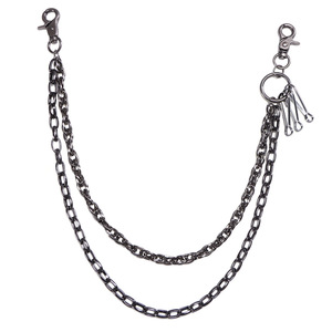 Gunmetal Double Layered Waist <b>Chain</b> Zinc Alloy Hip Hop Denim Pants <b>Chain</b> Daily Wear Fashion Body <b>Chain</b> - Product Image 5