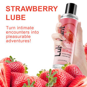 Lubricante a Base de Agua, <span class=keywords><strong>Gel</strong></span> Ultra Suave, Lubricante Personal Antiderrames para Parejas - <span class=keywords><strong>Sabor</strong></span> Fresa - 200ml - Product Image 1