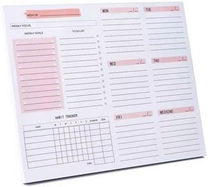 Daily Weekly Magnetic Wall Planner Spiral Bound Desktop Organizer for Kids and Adults Study and Learning Paper <b>Memo</b> <b>Pad</b> - Product Image 1