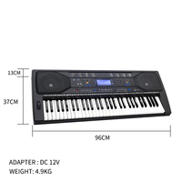61-Key Electronic Standard Keyboard Piano with LED Digital Display, 300 Sounds and 300 Rhythms, Musical Instruments for Teaching