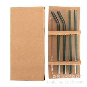 Seeking Excellence Glass Straw Set Transparent High Borosilicate Heat Resistant Straight Bent For Beverage Juice - Product Image 3