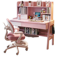 Ensemble de bureau et de chaise pour étudiants en bois massif, chaise d'ordinateur et table, bureau d'ordinateur de bureau