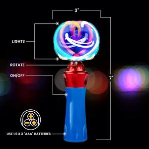 Hot Sale Neon <b>Glow</b> LED Light up Spinning <b>Ball</b> Wand for Kids Included Batteries for Birthday Christmas New Year Light up Toys - Product Image 4